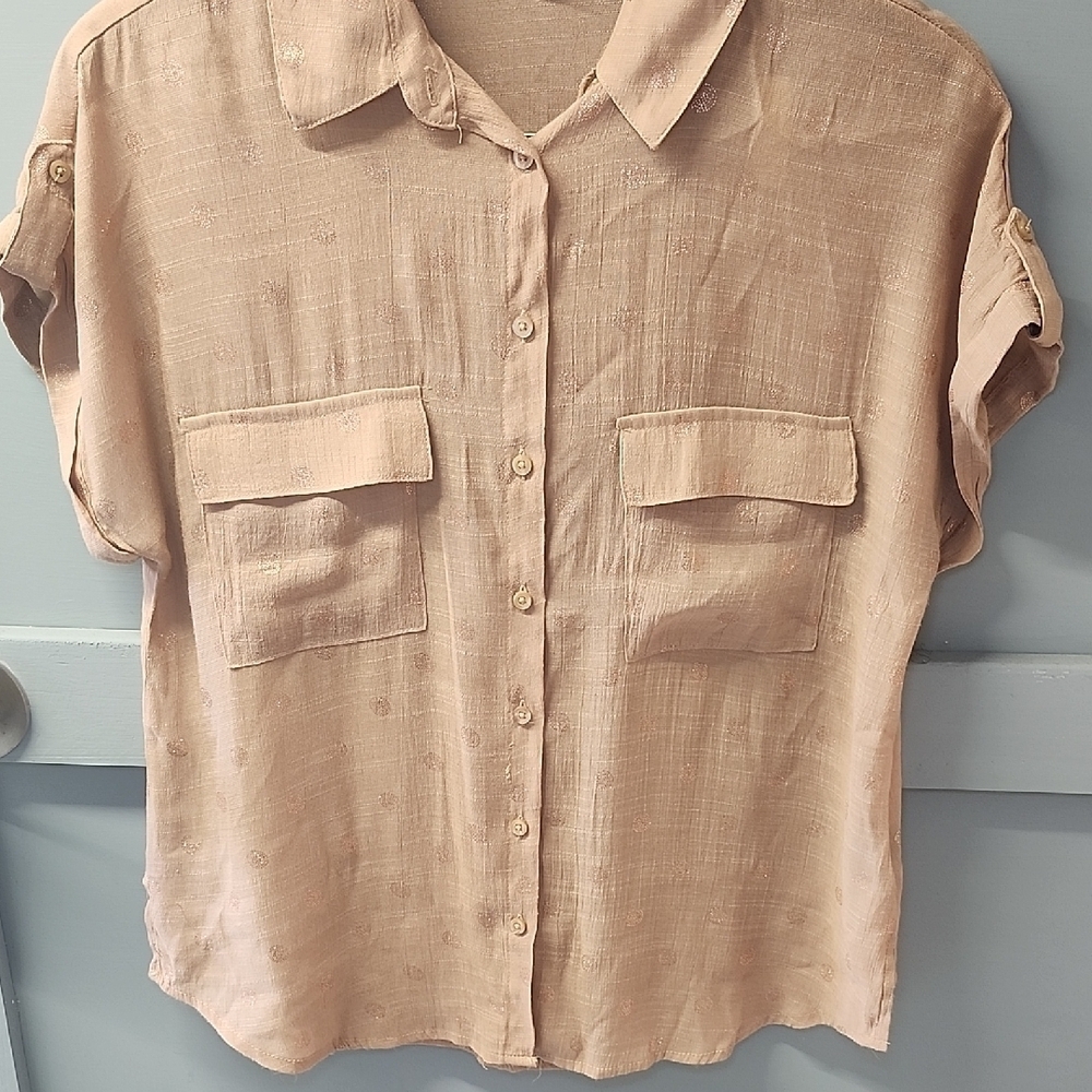 Harve Benard Tan Button-Up Women's - Picture 4 of 9